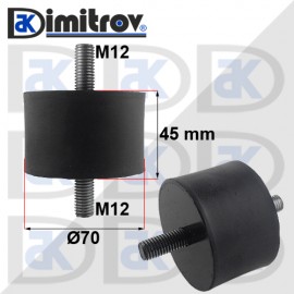 Антивибрационен тампон М12 х Ø 70 х 45 mm